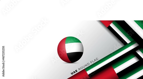 United Arab Emirates round flag vector illustration. United Arab Emirates National day template.