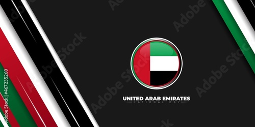 United Arab Emirates circle flag vector illustration. United Arab Emirates National day template.