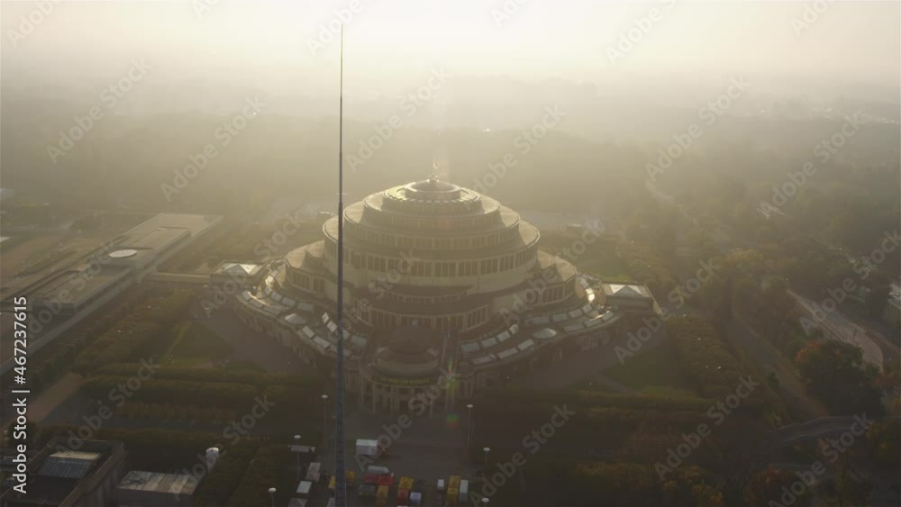 Aerial view of Centenial Hall in Wroclaw, Poland. Summer day view Aerial view of Centenial Hall in Wroclaw, Poland. Summer day view
