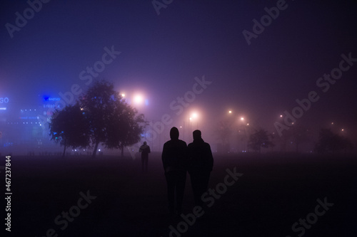 silhouette of a couple in the night © Anastasia