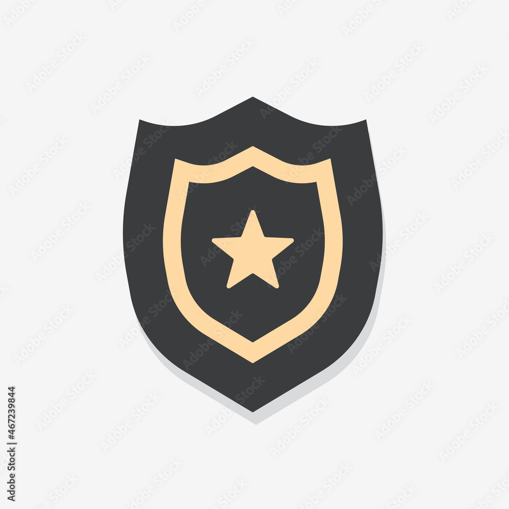 Police Sheriff Badge Flat Vector Icon