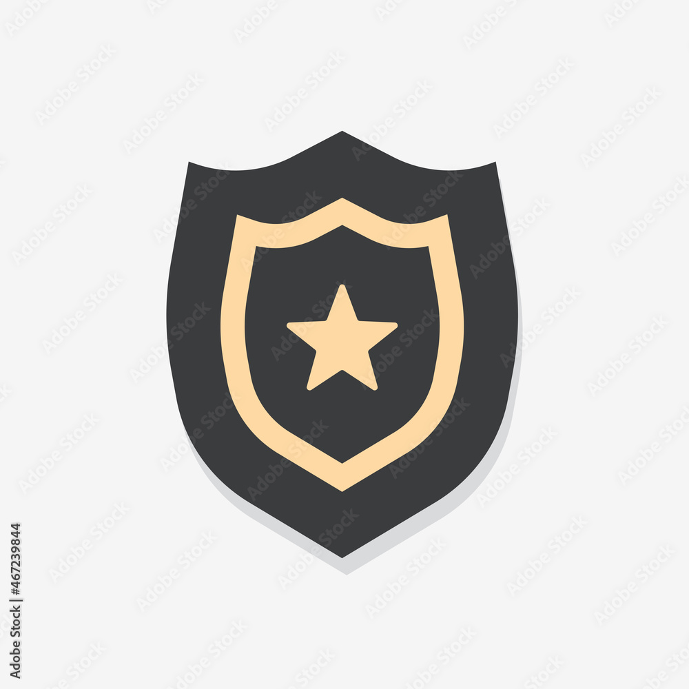 Police Sheriff Badge Flat Vector Icon Police Sheriff Badge Flat Vector Icon