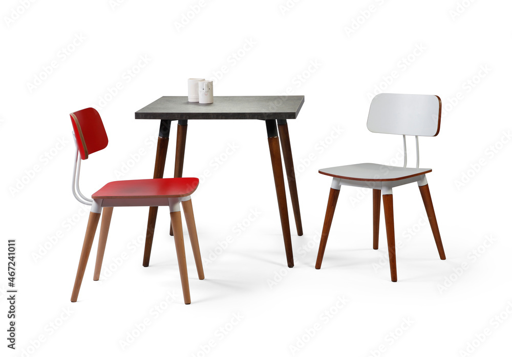 modern dining table and chairs isolated on white background modern dining table and chairs isolated on white background