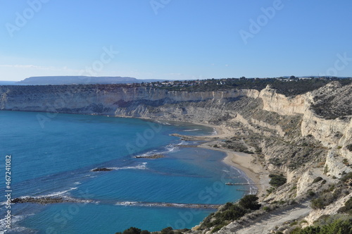 Fototapeta Naklejka Na Ścianę i Meble -  The beautiful Zapallo Bay Episkopi Beach Limassol in Cyprus
