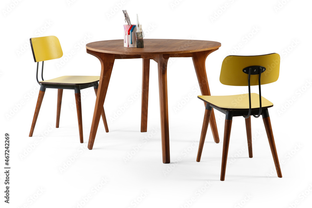 modern dining table and chairs isolated on white background modern dining table and chairs isolated on white background