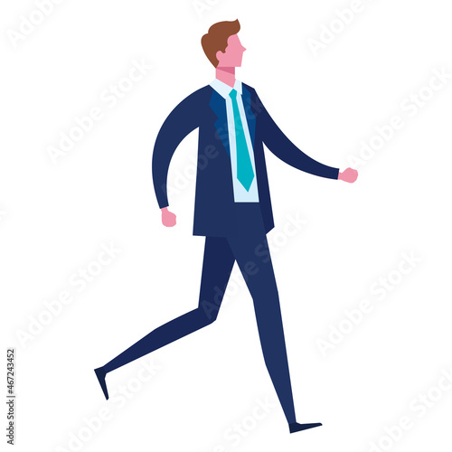 elegant businessman walking