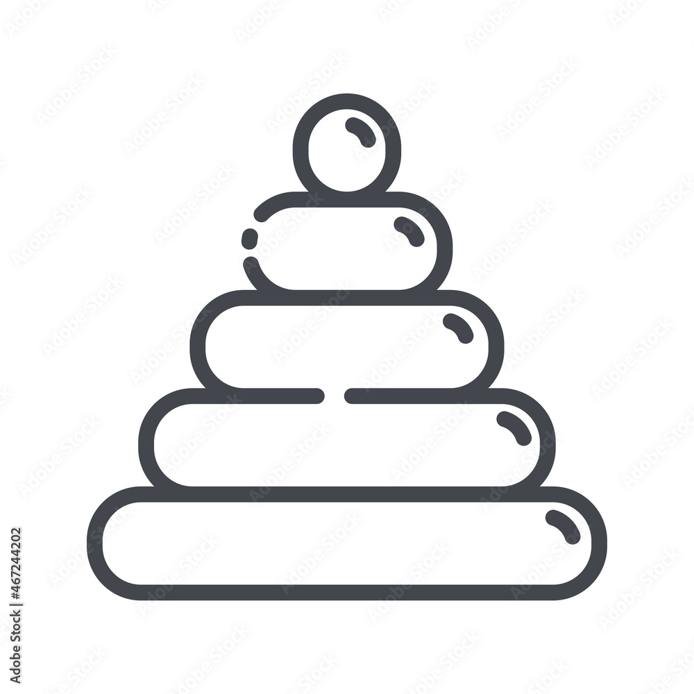 Stacking rings toy line icon isolated on transparent background Stacking rings toy line icon isolated on transparent background