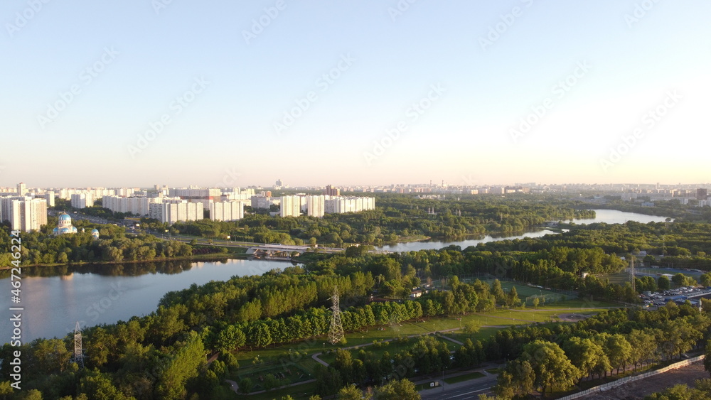 Moscow, Borisovskie prudy from sky (quadocopter view)