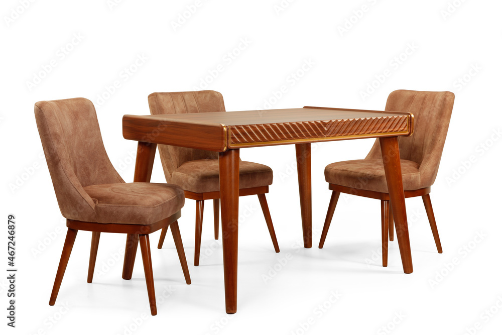 modern dining table and chairs isolated on white background modern dining table and chairs isolated on white background