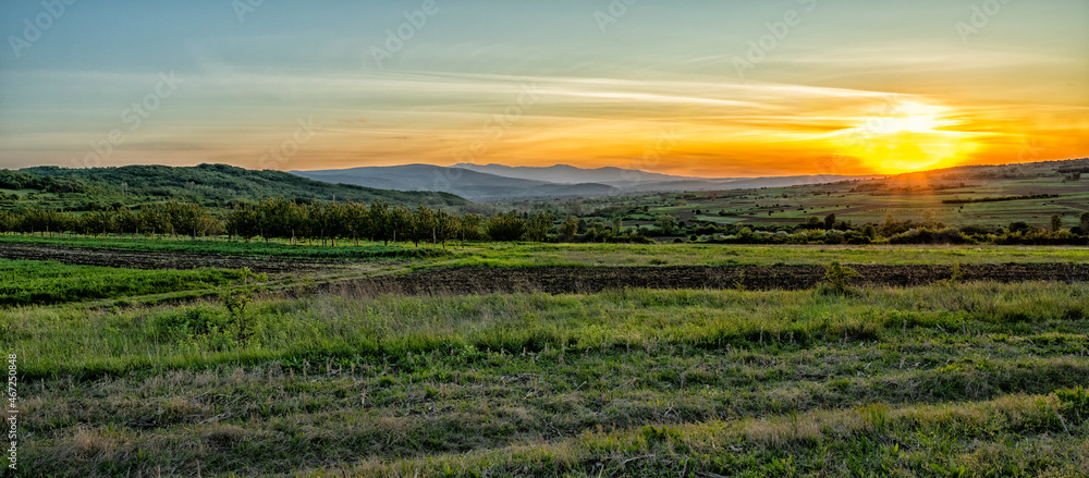 Beautiful mountain landscape. Panoramic view from mountains top. Beautiful mountain landscape. Panoramic view from mountains top.