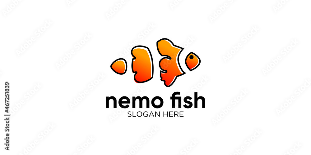 Fototapeta premium Nemo fish logo design template