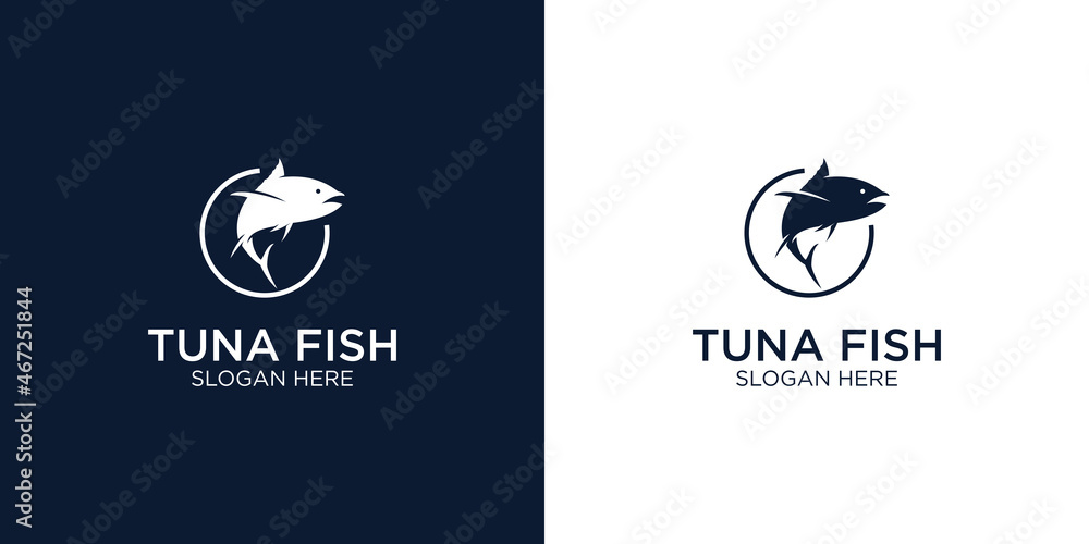Tuna fish silhouette logo design