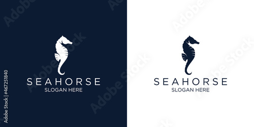 Seahorse logo design template
