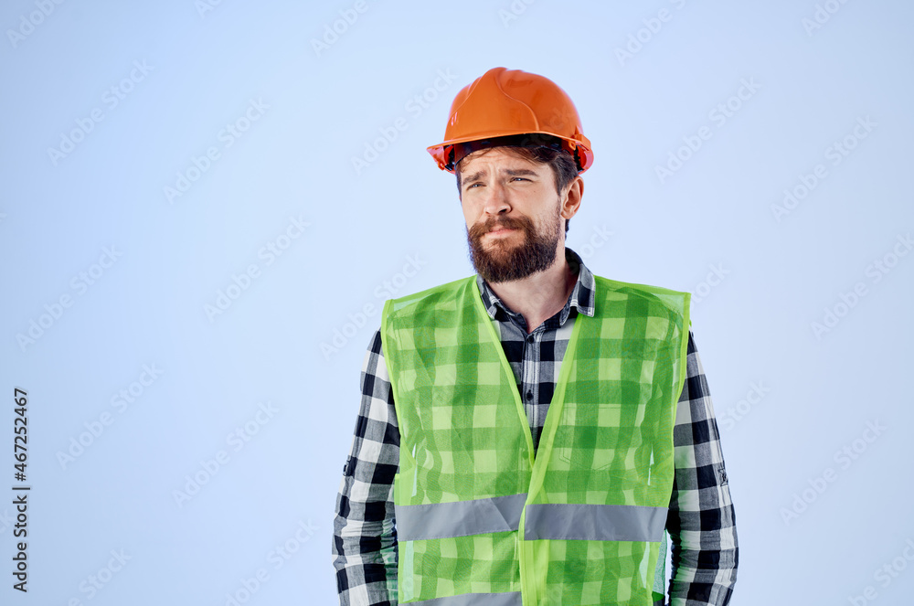 working man in working uniform construction building profession isolated background working man in working uniform construction building profession isolated background