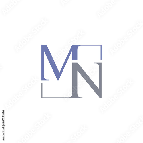 initial letter MN logo vector