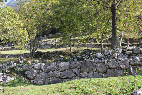 muretti a secco presso il Lago di Tenno; Trentino photo