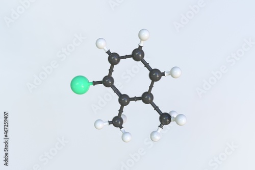 Foto Xylyl bromide molecule made with balls, isolated molecular model