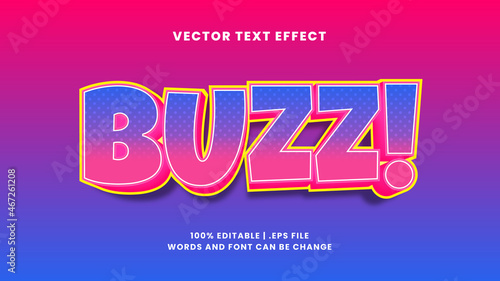 Buzz simple modern 3d editable text effect