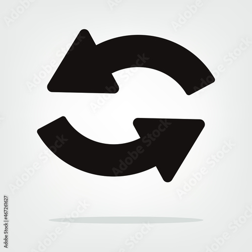 2 arrows icon. to use as back and forth, rotation, fefresh, reload, recyclable. eps10