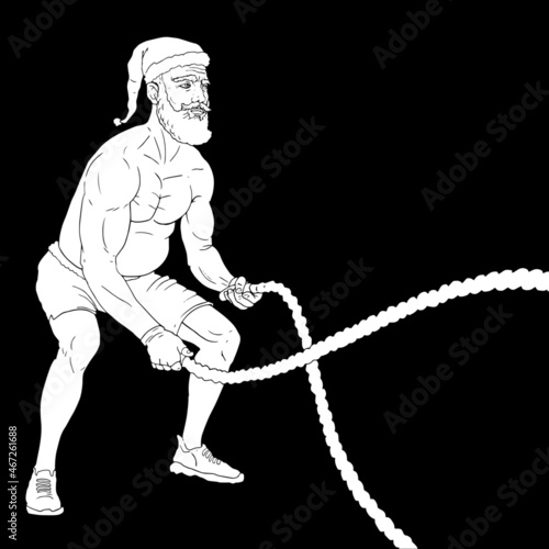 santa claus fitness entrenando