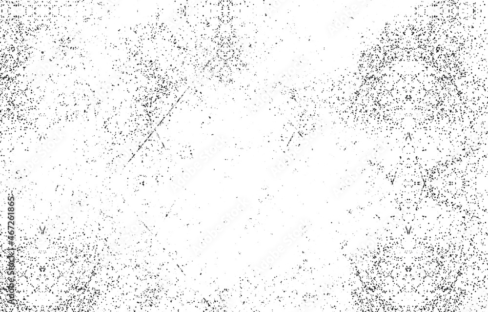 Grunge Black And White Urban. Dark Messy Dust Overlay Distress Background. Easy To Create Abstract Dotted, Scratched, Vintage Effect With Noise And Grain