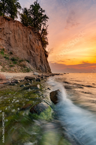 Wallpaper Mural Baltic sea coast, beach and cliffs at Gdynia Orlowo during sunrise, Poland Torontodigital.ca