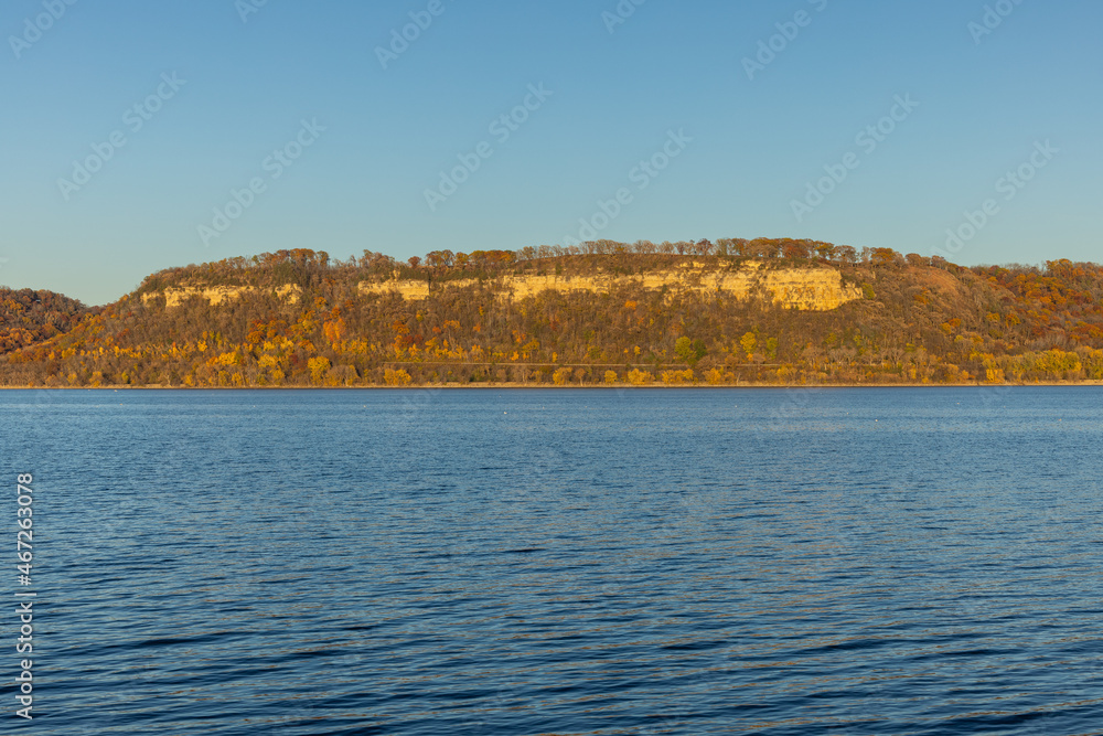 The Mississippi River and Bluffs In Autumn