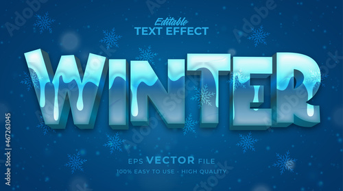 winter season typography premium editable text effect