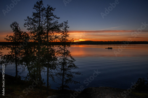 sunset over Gowganda Lake Gowganda Ontario © Terry