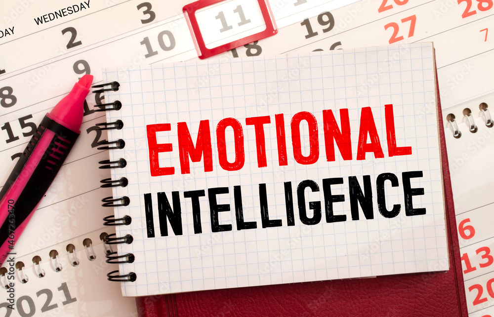Handwritten text EI EMOTIONAL INTELLIGENCE, business success concept Handwritten text EI EMOTIONAL INTELLIGENCE, business success concept