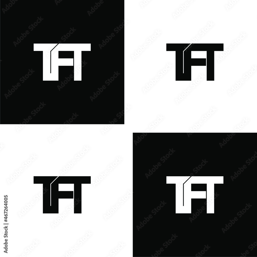 tft initial letter monogram logo design set Stock Vector | Adobe Stock