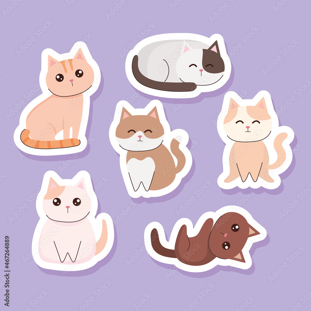 stickers of cute cats