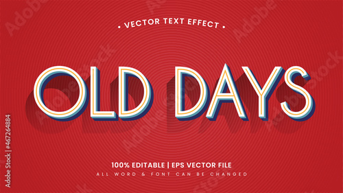 Old days retro 3d text style effect. Editable illustrator text style.