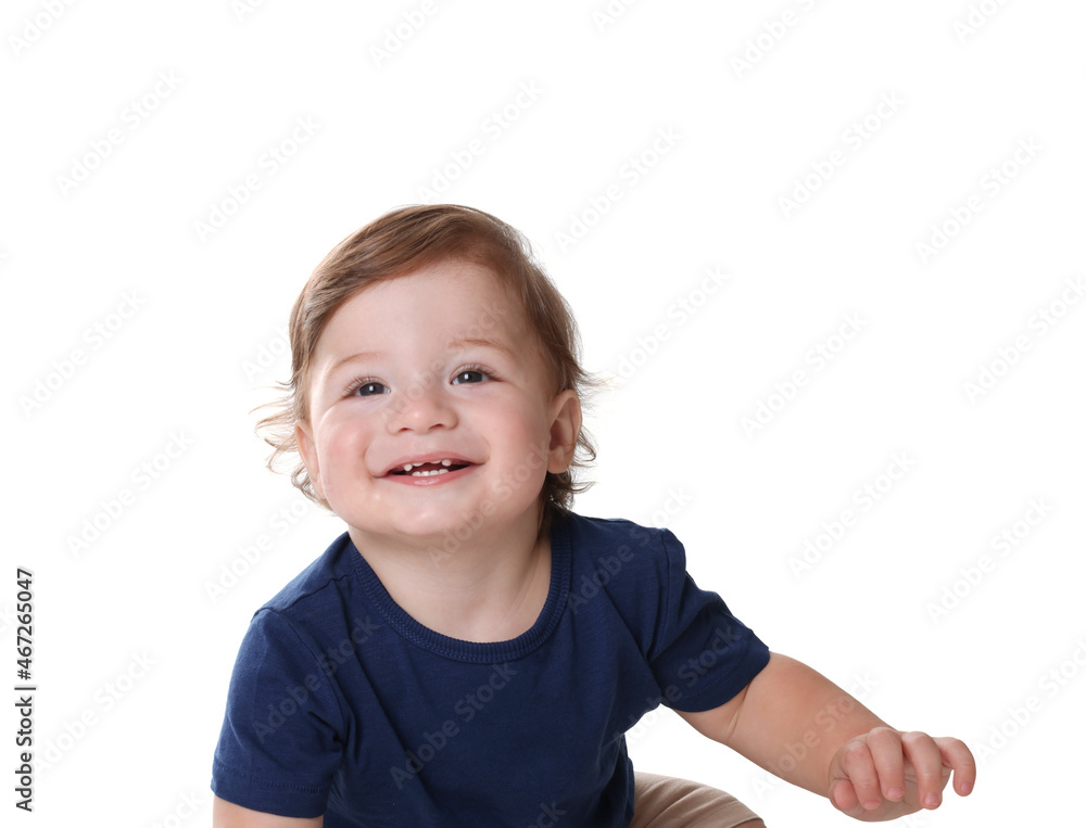 Cute little boy isolated on white. Adorable child Cute little boy isolated on white. Adorable child