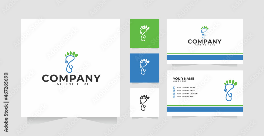 Foot care logo design inspiration and business card