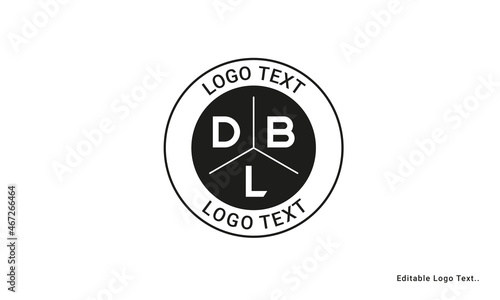 Vintage Retro DBL Letters Logo Vector Stamp	 photo