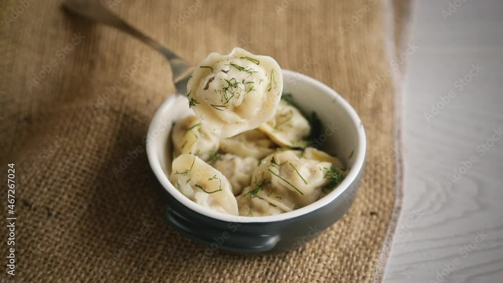 boiled dumplings with meat filling in a bowl boiled dumplings with meat filling in a bowl
