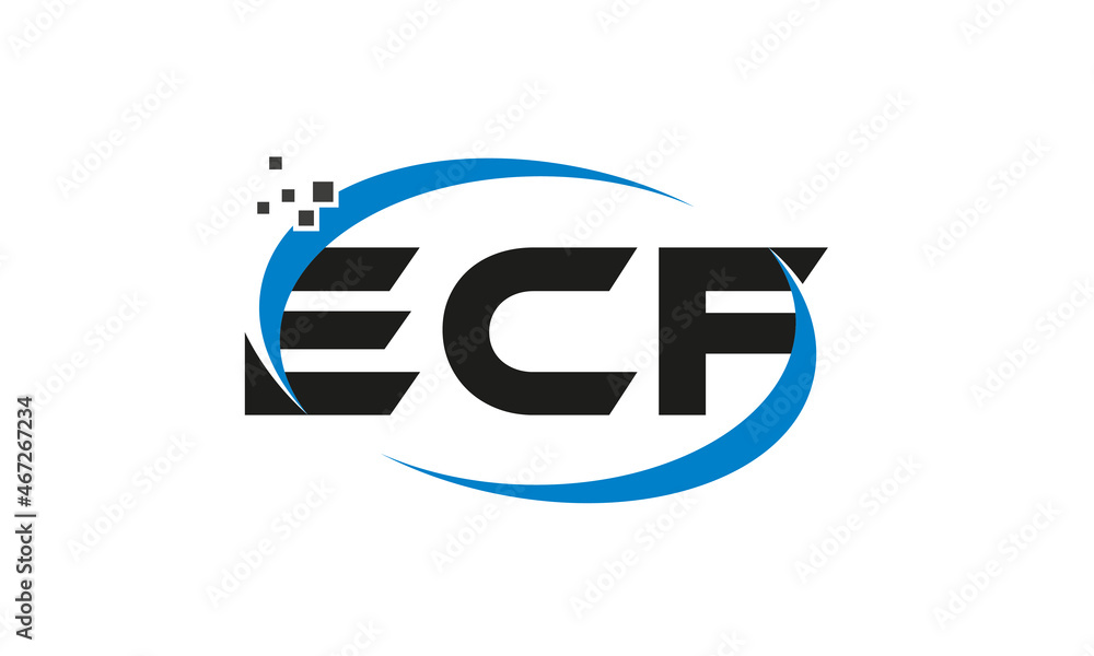 dots or points letter ECF technology logo designs concept vector Template Element dots or points letter ECF technology logo designs concept vector Template Element