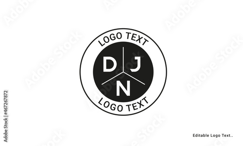 Vintage Retro DJN Letters Logo Vector Stamp	 photo