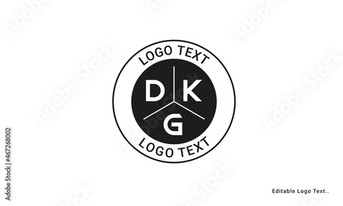 Vintage Retro DKG Letters Logo Vector Stamp	 photo