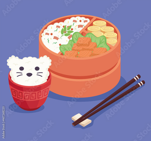 orange bento box lunch