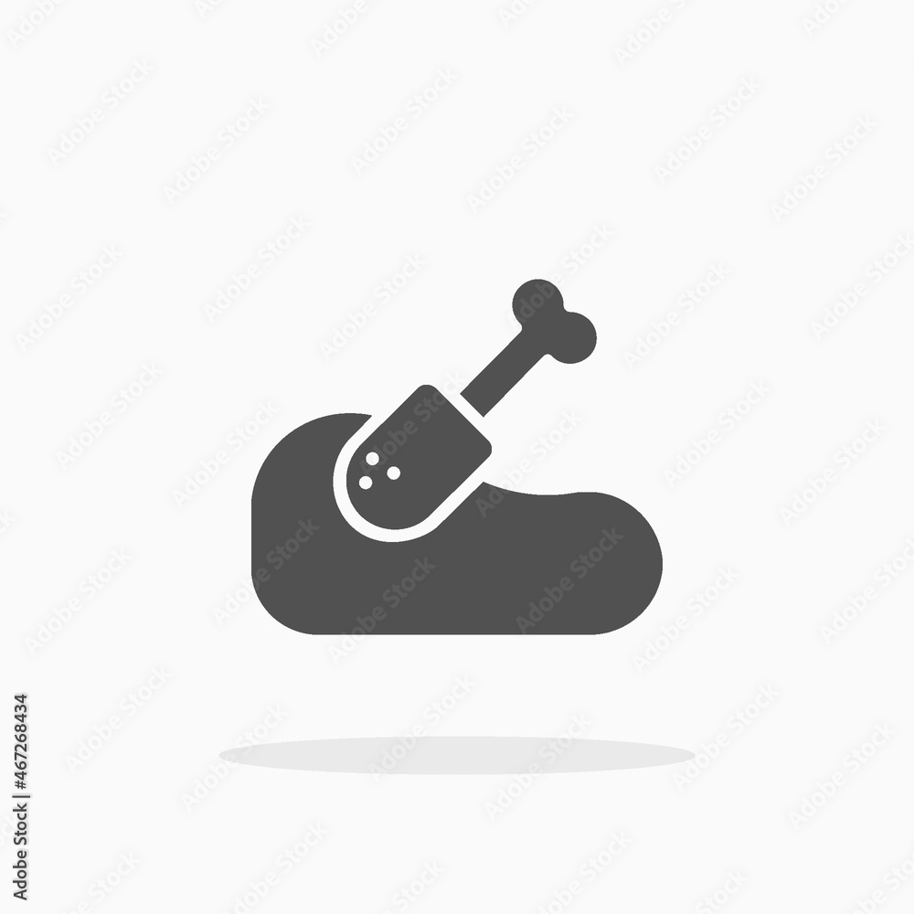 Poultry Meat icon. Solid Glyph black style. Vector illustration. Enjoy this icon for your project. Poultry Meat icon. Solid Glyph black style. Vector illustration. Enjoy this icon for your project.