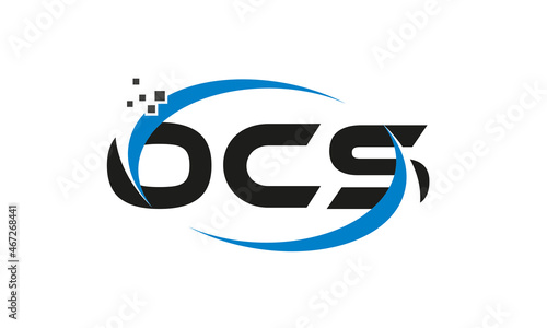 dots or points letter OCS technology logo designs concept vector Template Element photo