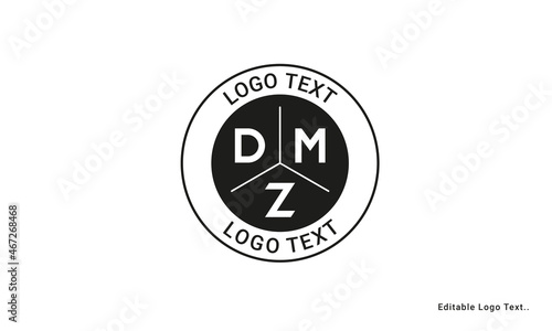Vintage Retro DMZ Letters Logo Vector Stamp 