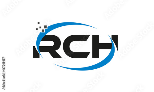 dots or points letter RCH technology logo designs concept vector Template Element photo