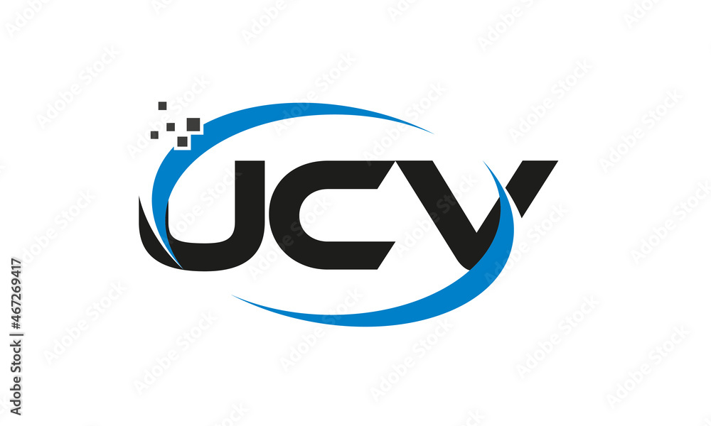 dots or points letter UCV technology logo designs concept vector Template Element dots or points letter UCV technology logo designs concept vector Template Element