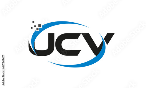 dots or points letter UCV technology logo designs concept vector Template Element photo