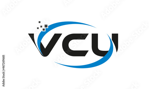 dots or points letter VCU technology logo designs concept vector Template Element photo