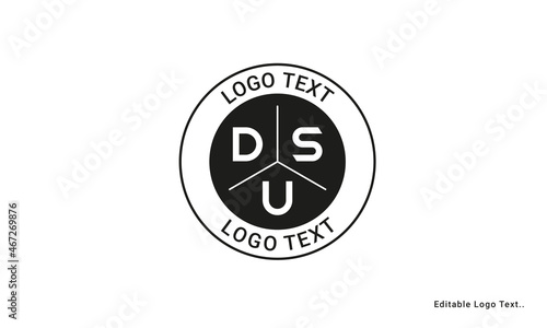 Vintage Retro DSU Letters Logo Vector Stamp 