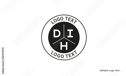 Vintage Retro DIH Letters Logo Vector Stamp	 photo